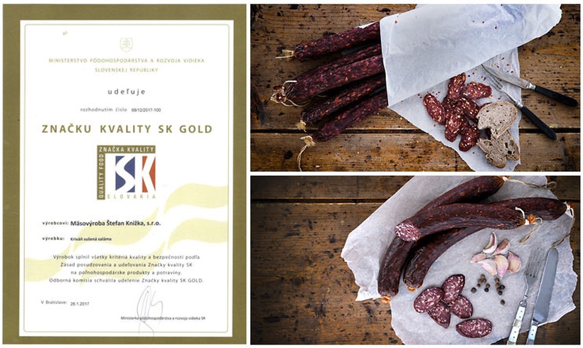 Ocenenie Značka kvality SK GOLD pre naše výrobky